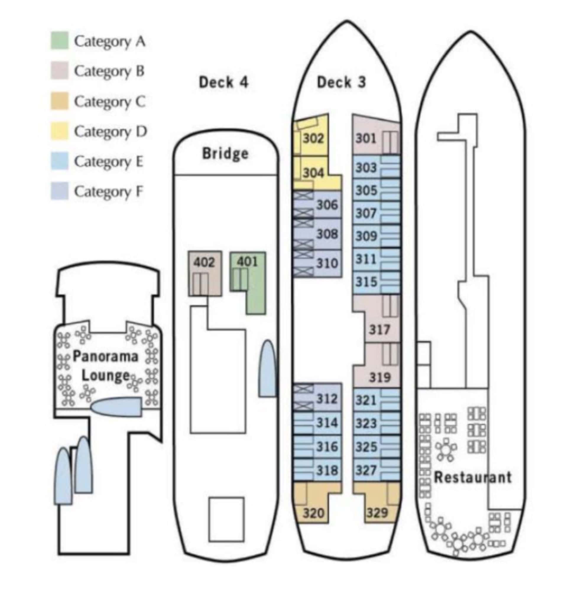 Deck plan and cabin types – Norwegian Adventure Company